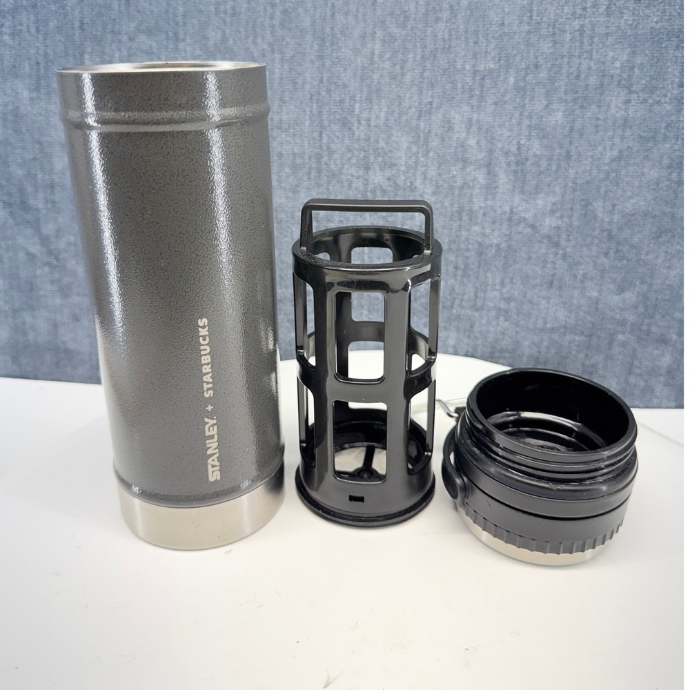 Starbucks + Stanley Dark Gray 16oz Travel Coffee French Press Tumbler